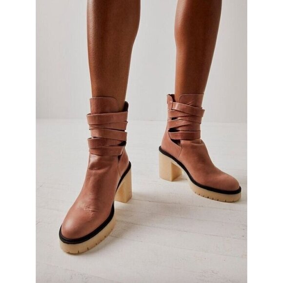 Free People Jesse Cutout Boots English Tan Womens Size 41 - Picture 1 of 14